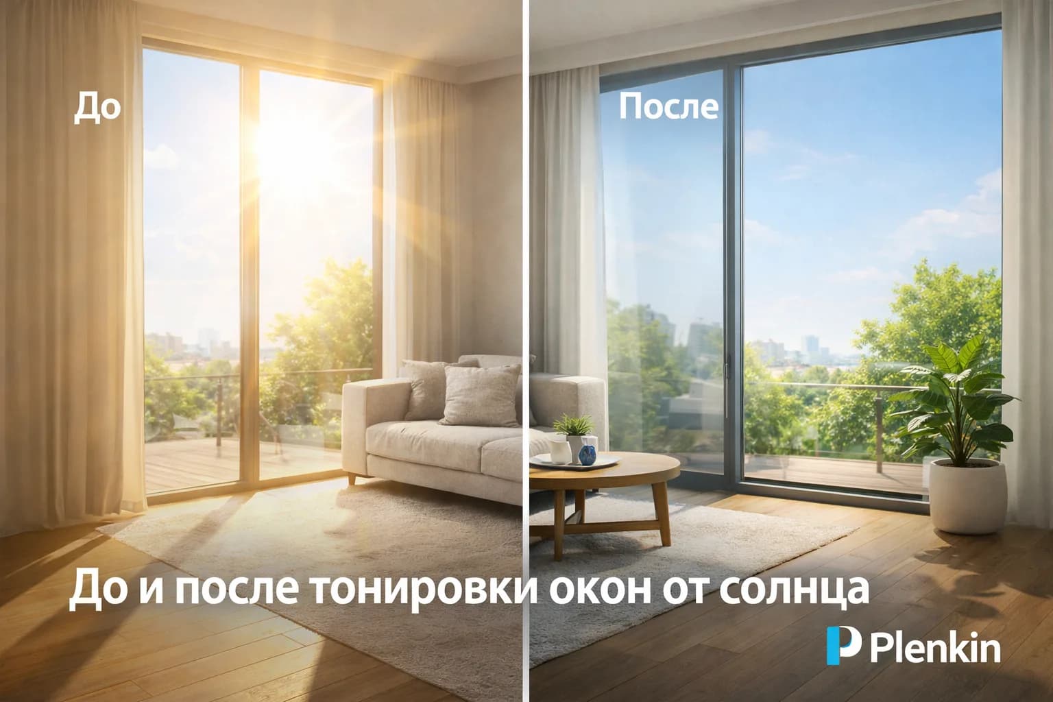 До и после тонировки